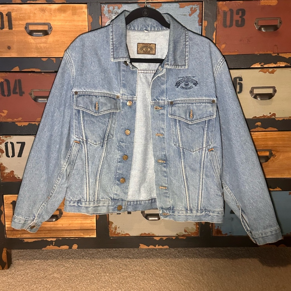 Vintage Armani Jeans Light Wash Denim Jacket
